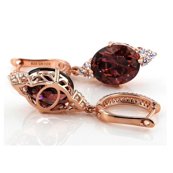 JTV Blush & White Cubic Zirconia 18K Rose Gold Over Sterling Silver Earrings - Picture 3 of 11